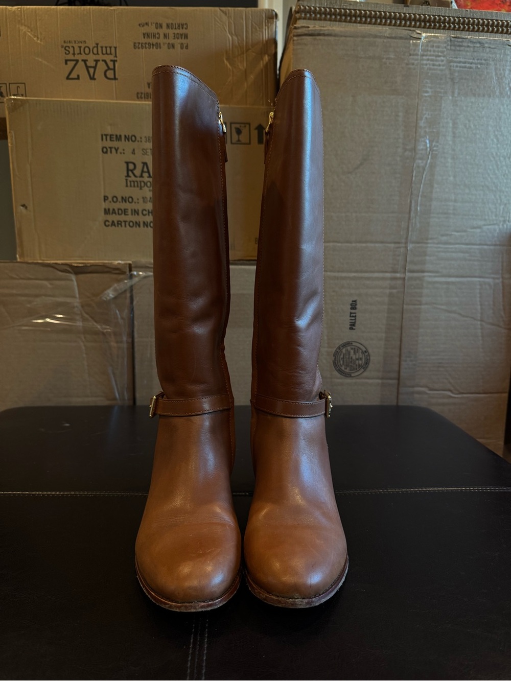 Ralph Lauren Chestnut Brown Riding Leather Boots